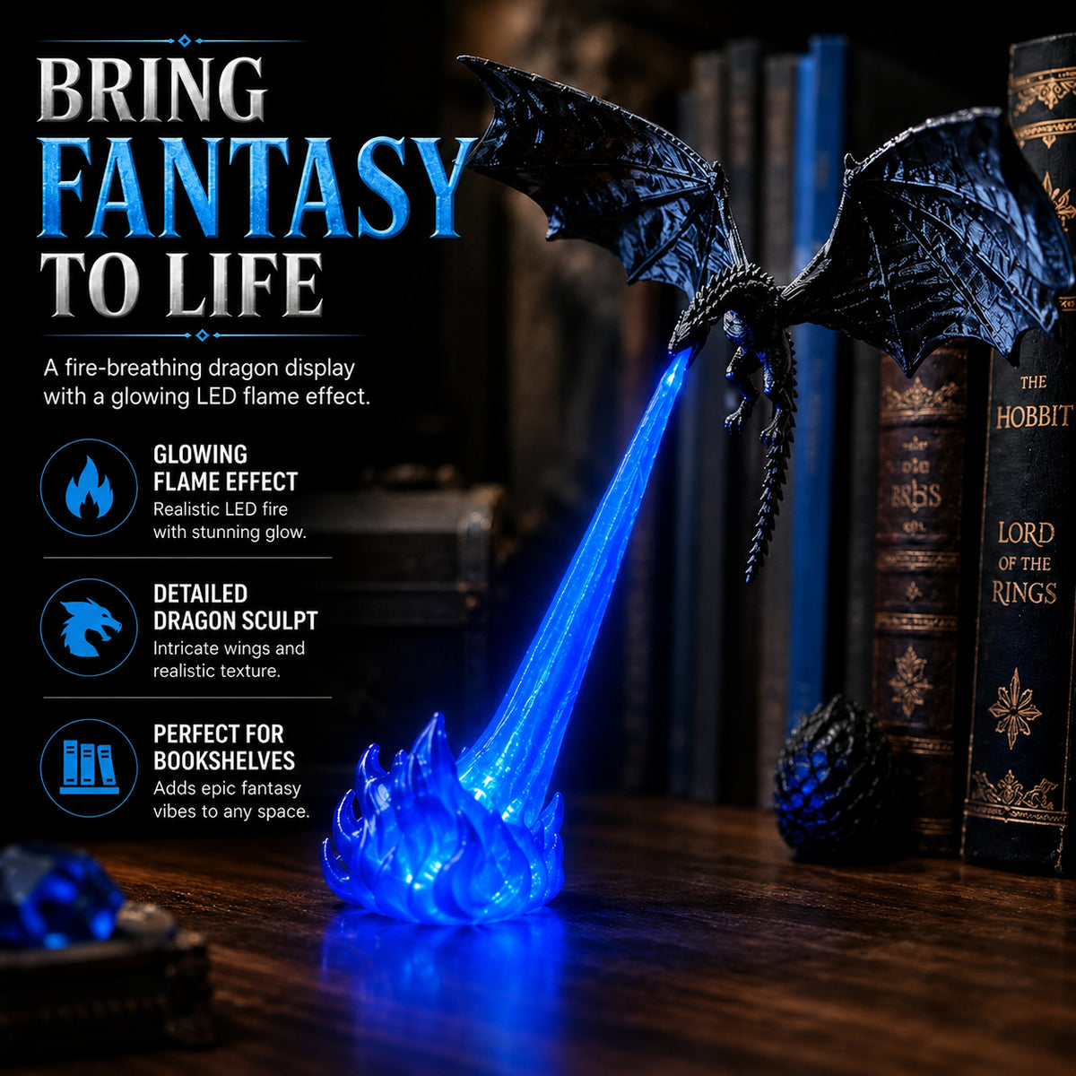3D Emberwing Fire Breathing Dragon LED Display