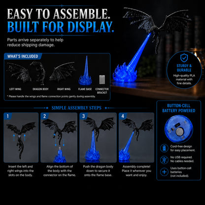 3D Emberwing Fire Breathing Dragon LED Display