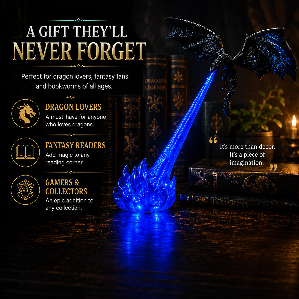 3D Emberwing Fire Breathing Dragon LED Display