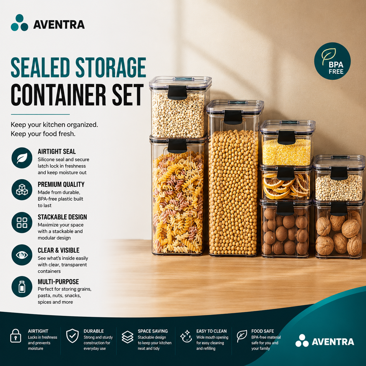 Aventra Home Kitchen Storage Canisters