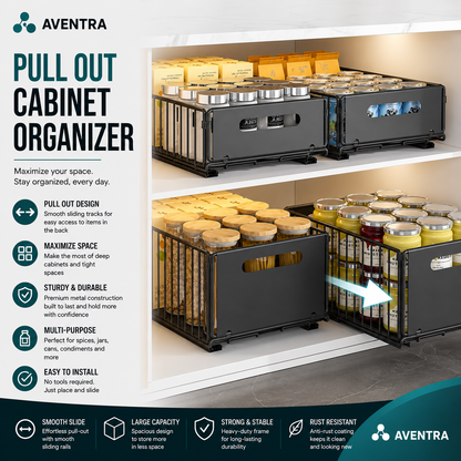 Aventra Home Sliding Cabinet Organizer
