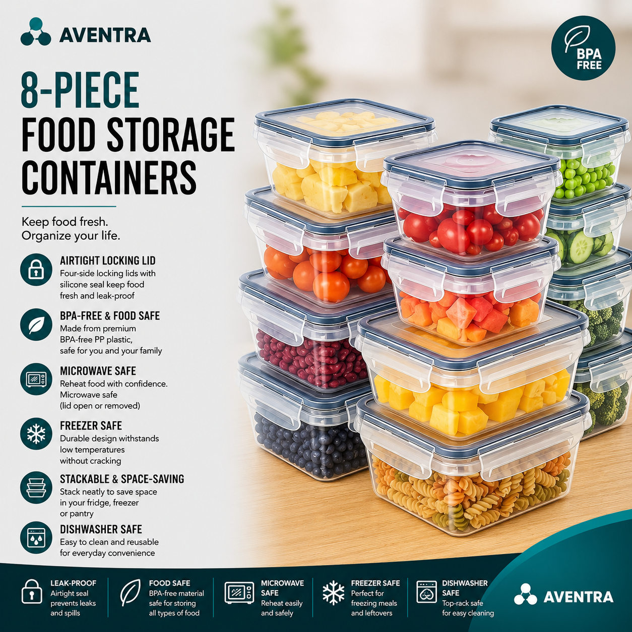 Aventra Home Food Storage Container Set
