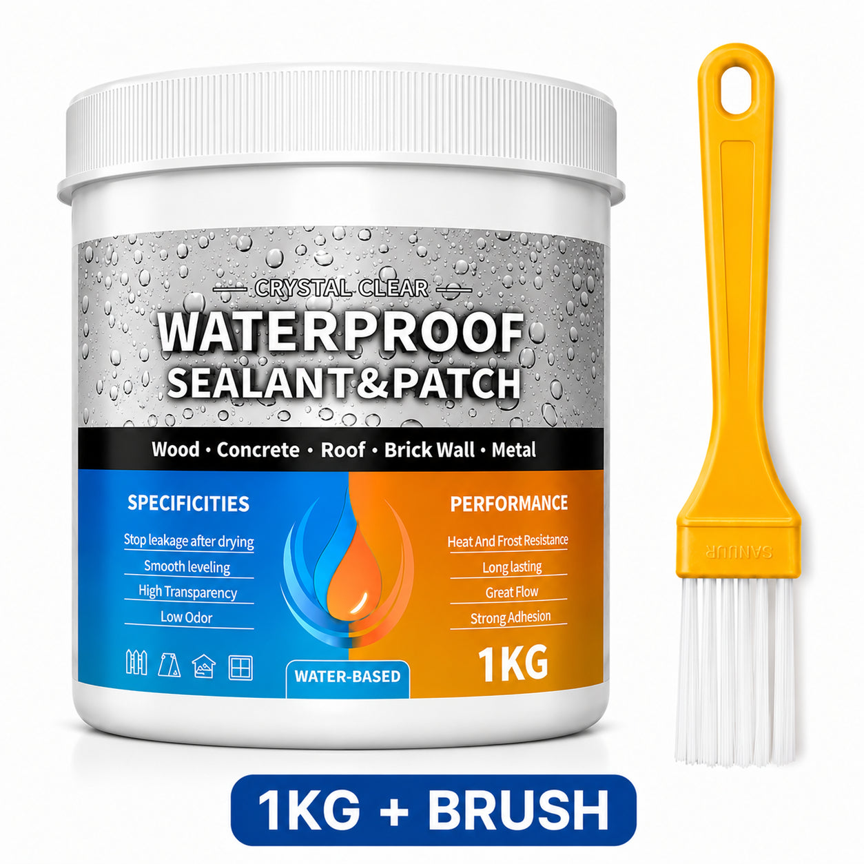 SealNova Transparent Waterproof Sealant - FREE Brush Included