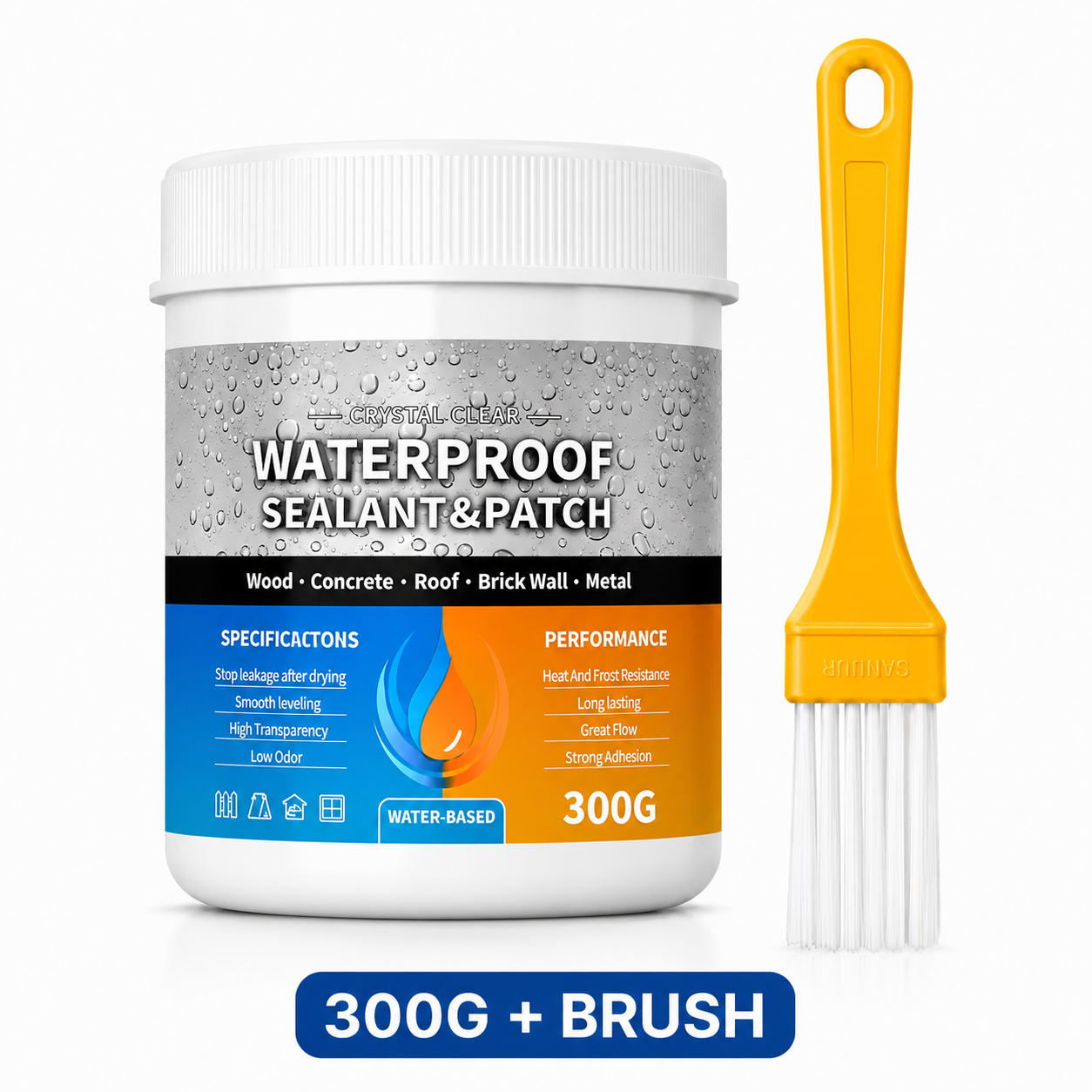 SealNova Transparent Waterproof Sealant - FREE Brush Included